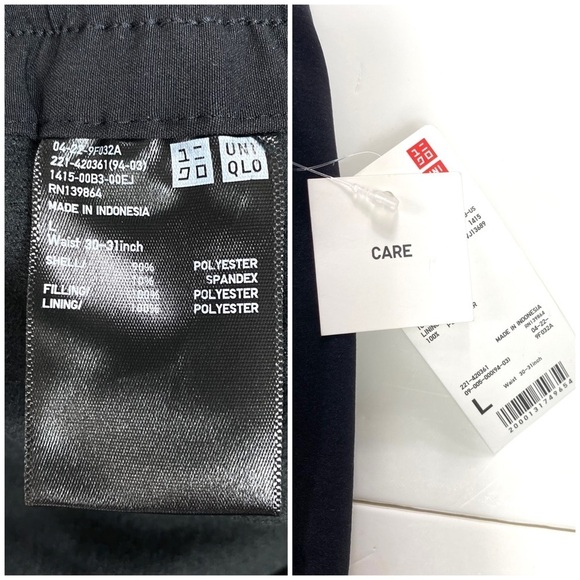UNIQLO WindProof Extra Warm Line Pants In Black Winter Outdoor Fleece Pants Sz L - Picture 6 of 10